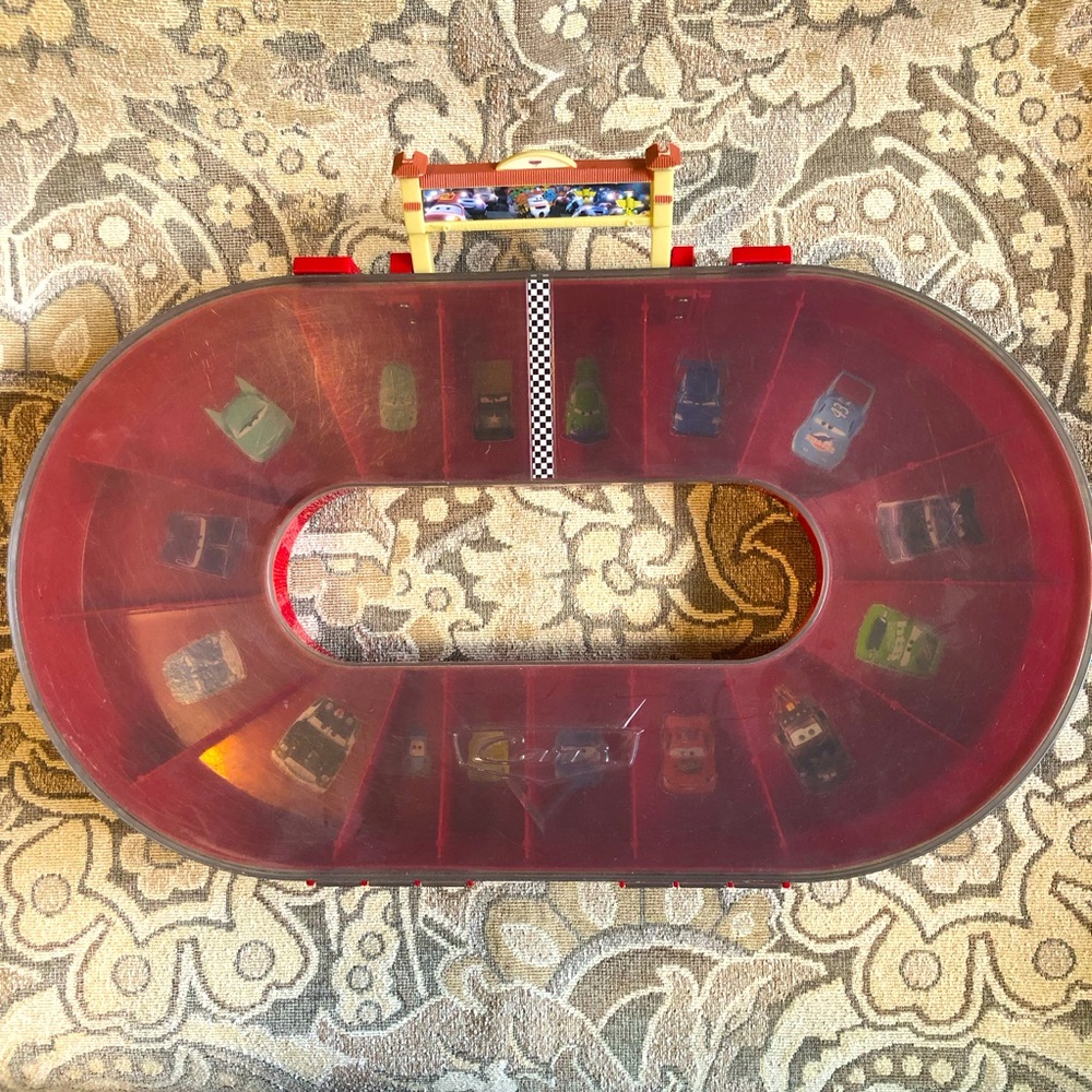 Disney Pixar Cars Race Track Oval Carrying Storage Case NO CARS